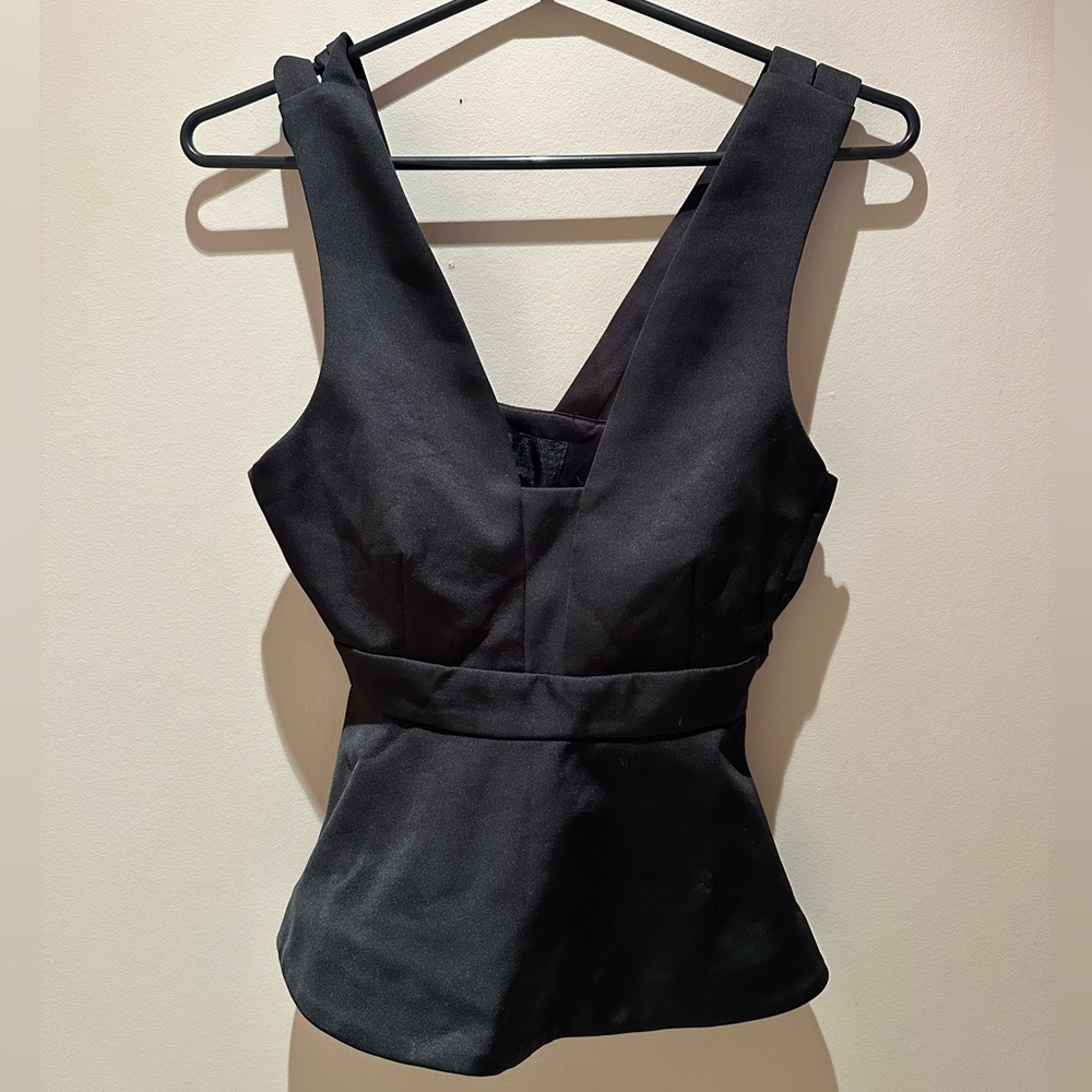 Black satin top